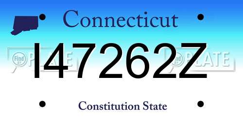 I47262Z Connecticut License Plate