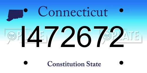 I472672 Connecticut License Plate