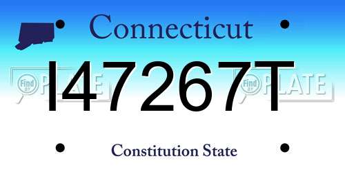 I47267T Connecticut License Plate