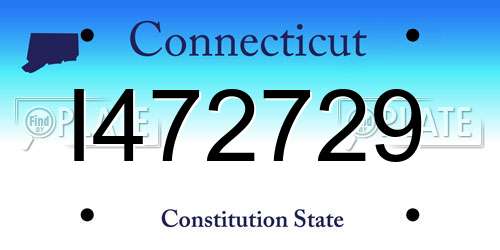 I472729 Connecticut License Plate