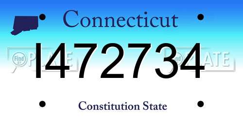 I472734 Connecticut License Plate
