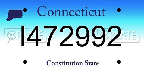 I472992 Connecticut License Plate