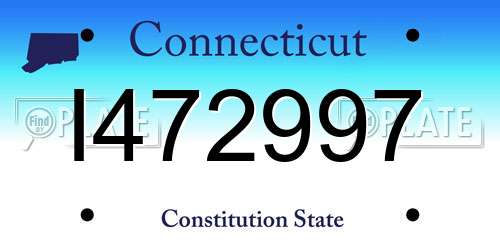 I472997 Connecticut License Plate
