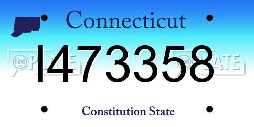 I473358 Connecticut License Plate
