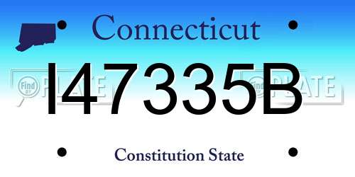 I47335B Connecticut License Plate