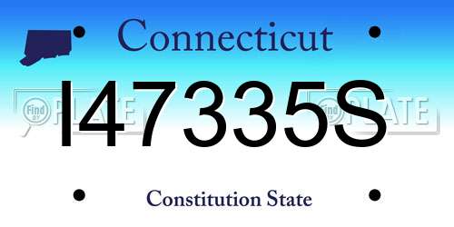 I47335S Connecticut License Plate