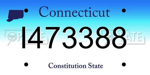 I473388 Connecticut License Plate