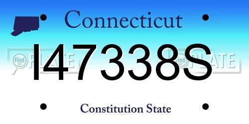 I47338S Connecticut License Plate