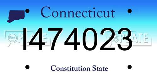 I474023 Connecticut License Plate