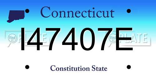 I47407E Connecticut License Plate