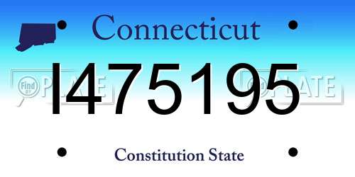 I475195 Connecticut License Plate