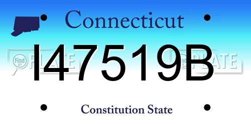 I47519B Connecticut License Plate