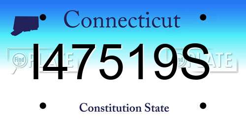 I47519S Connecticut License Plate