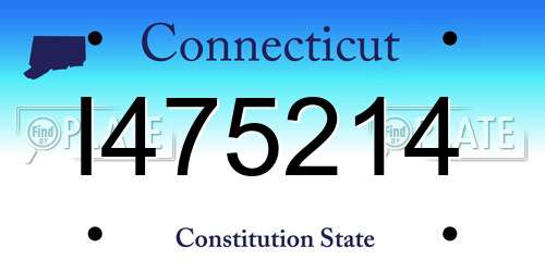 I475214 Connecticut License Plate