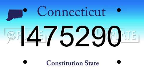 I475290 Connecticut License Plate