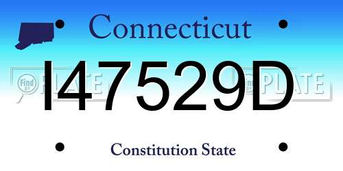I47529D Connecticut License Plate