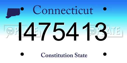 I475413 Connecticut License Plate
