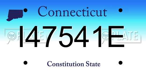 I47541E Connecticut License Plate