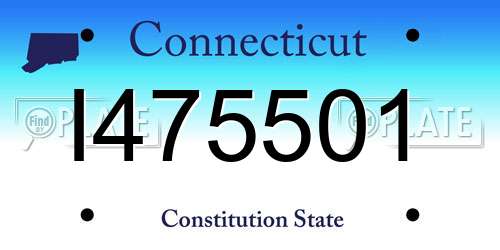 I475501 Connecticut License Plate