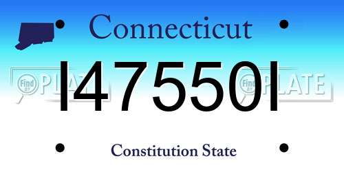 I47550I Connecticut License Plate