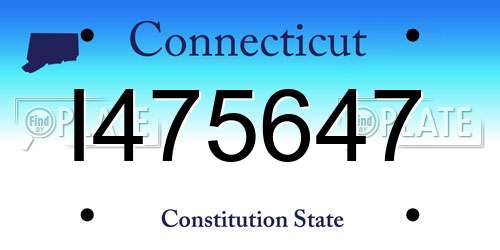 I475647 Connecticut License Plate