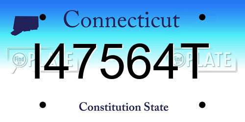I47564T Connecticut License Plate