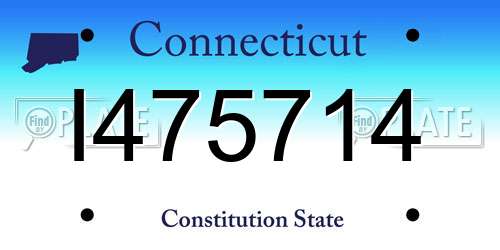 I475714 Connecticut License Plate