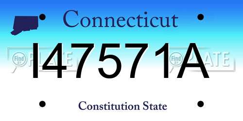 I47571A Connecticut License Plate