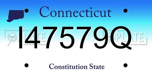 I47579Q Connecticut License Plate