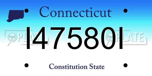 I47580I Connecticut License Plate