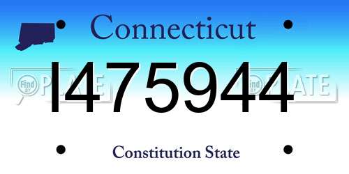 I475944 Connecticut License Plate