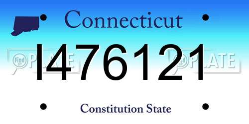 I476121 Connecticut License Plate