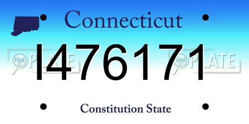 I476171 Connecticut License Plate