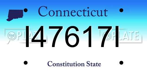 I47617I Connecticut License Plate