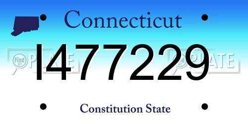 I477229 Connecticut License Plate