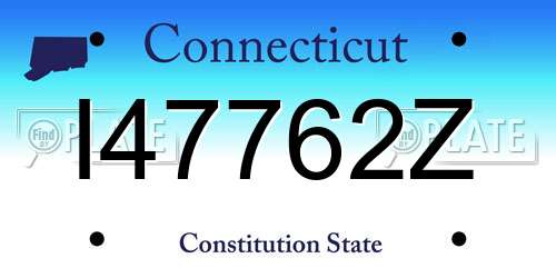 I47762Z Connecticut License Plate