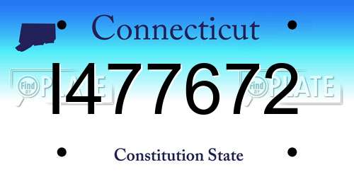 I477672 Connecticut License Plate