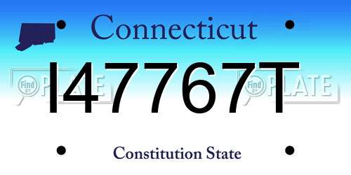 I47767T Connecticut License Plate