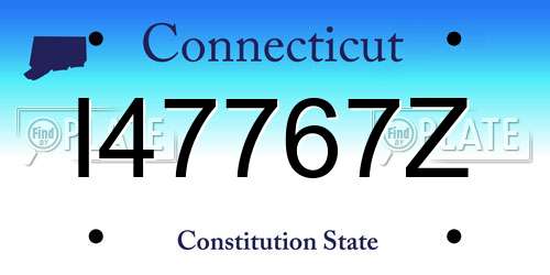 I47767Z Connecticut License Plate