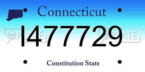 I477729 Connecticut License Plate