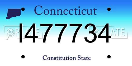 I477734 Connecticut License Plate