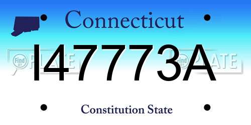 I47773A Connecticut License Plate