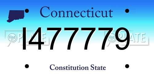 I477779 Connecticut License Plate