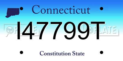 I47799T Connecticut License Plate