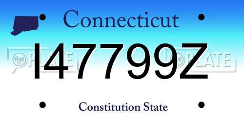 I47799Z Connecticut License Plate