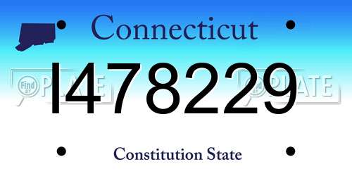 I478229 Connecticut License Plate