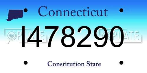 I478290 Connecticut License Plate