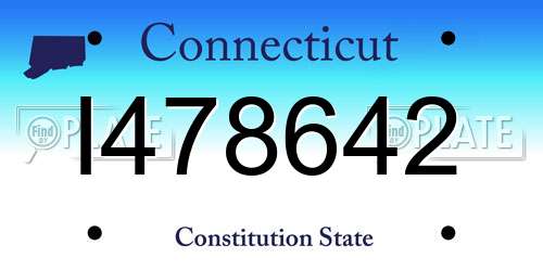 I478642 Connecticut License Plate