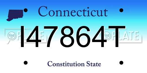 I47864T Connecticut License Plate