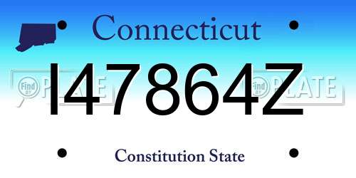 I47864Z Connecticut License Plate